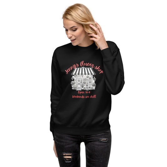 SNAAPT Jenny's Premium Sweatshirt in Black - Front View, cozy and stylish design for everyday wear