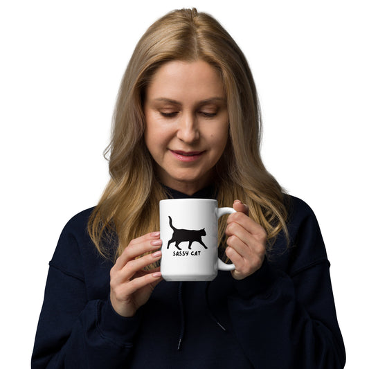 Sassy cat - White glossy mug